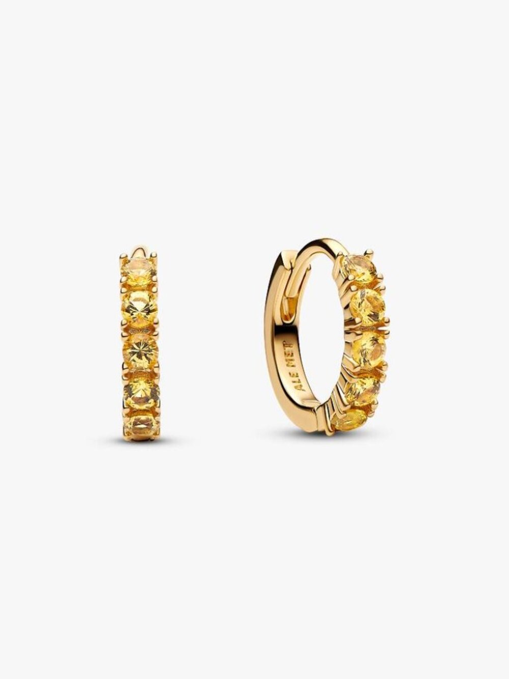 Pandora Yellow Huggie Earrings